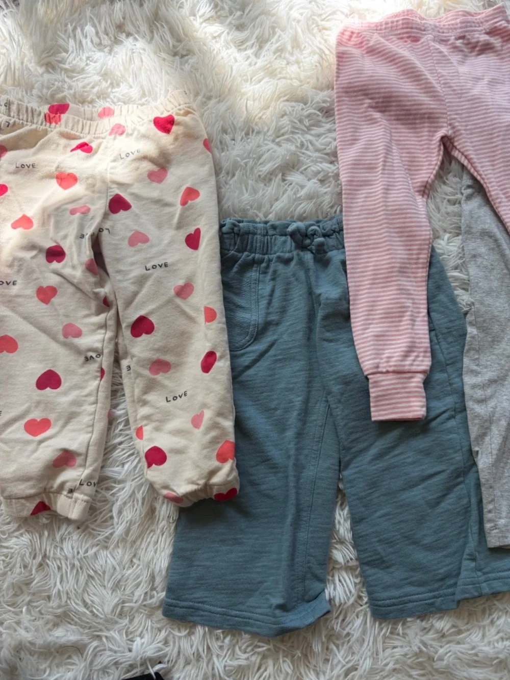 Four soft pajama Carter's Girls Pajama Bottoms bundle Set - Pink, Cream, Teal, G
